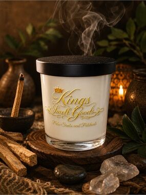 Kings Smell Goods Palo Santo & Patchouli Candle - Cream & Black